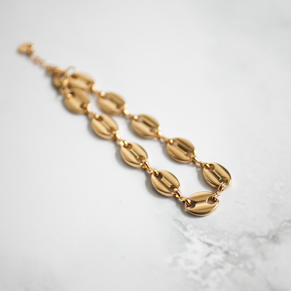 Disc plate bracelet 120 Gold