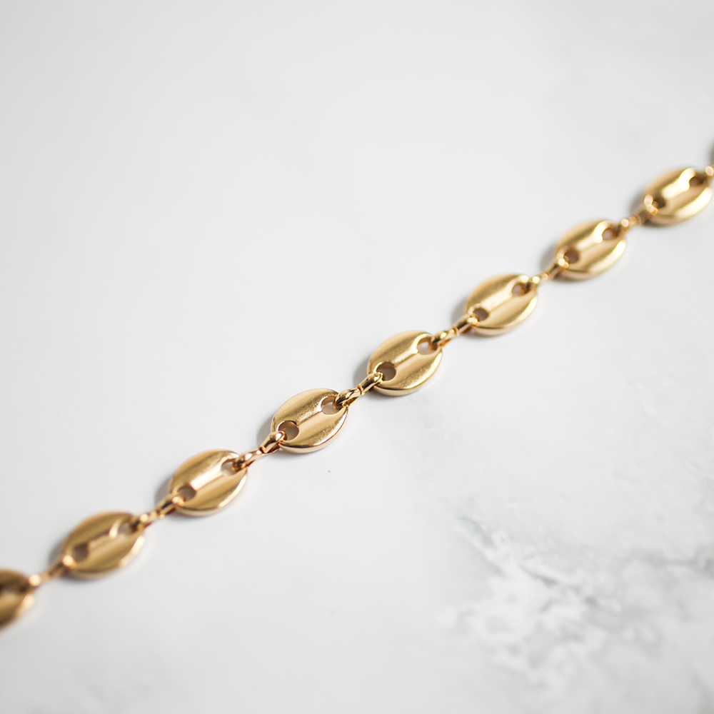Disc plate bracelet 120 Gold