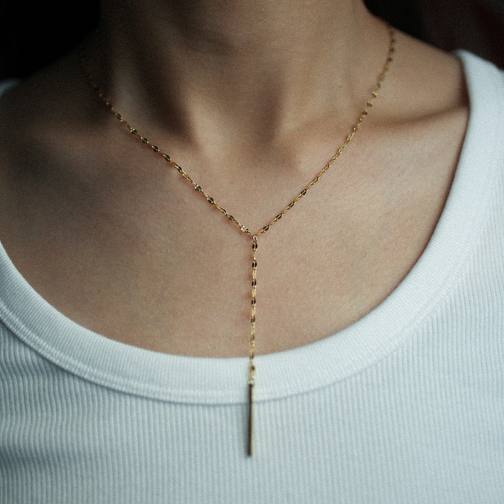 Linear drop necklace 121 Gold