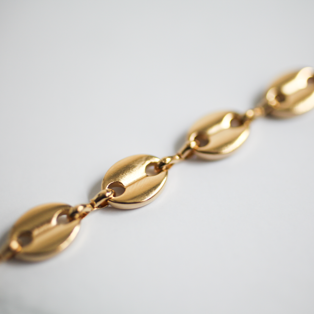 Disc plate bracelet 120 Gold