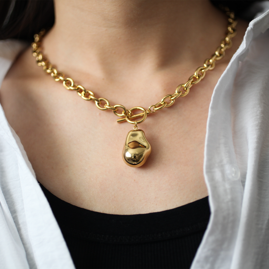 Sculpt charm necklace 123 Gold