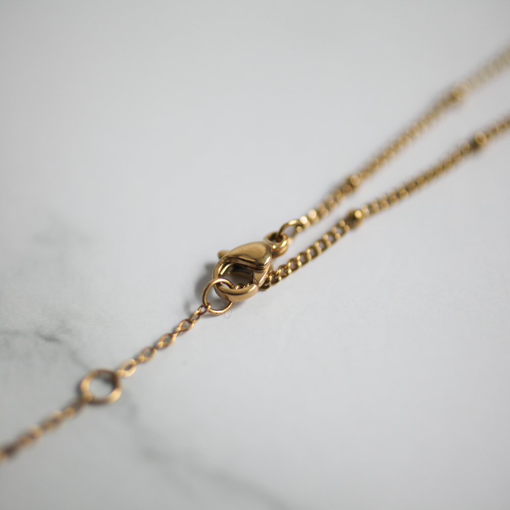 Tiny dot chain necklace 131 Gold