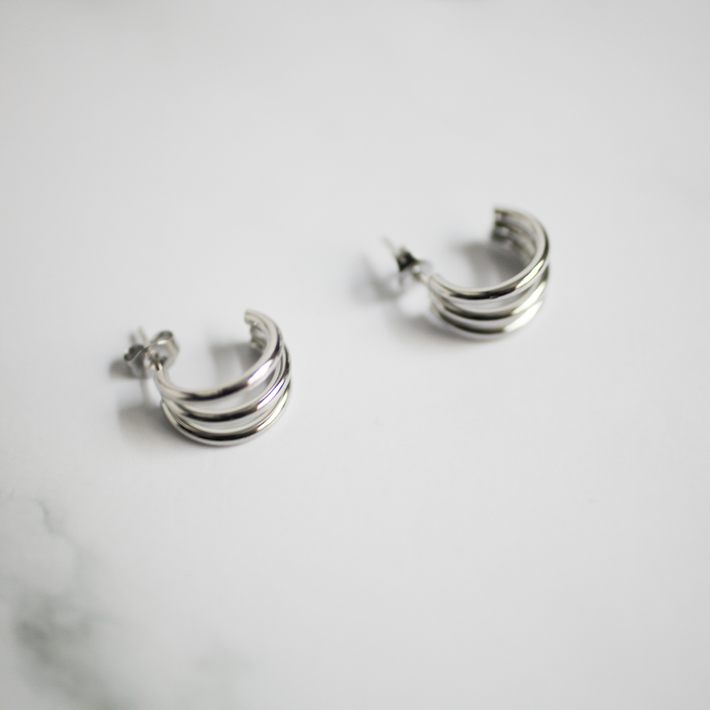Triple hoop pierce 157 Silver