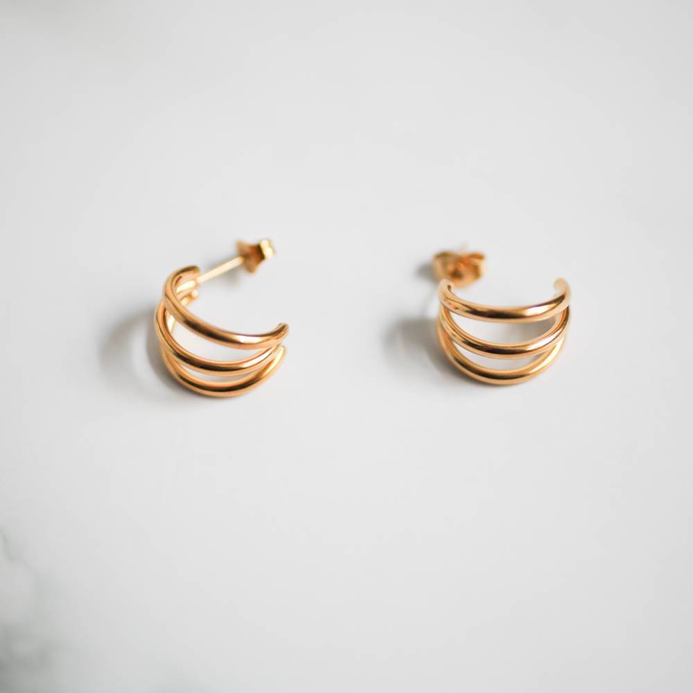 Triple hoop pierce 157 Gold