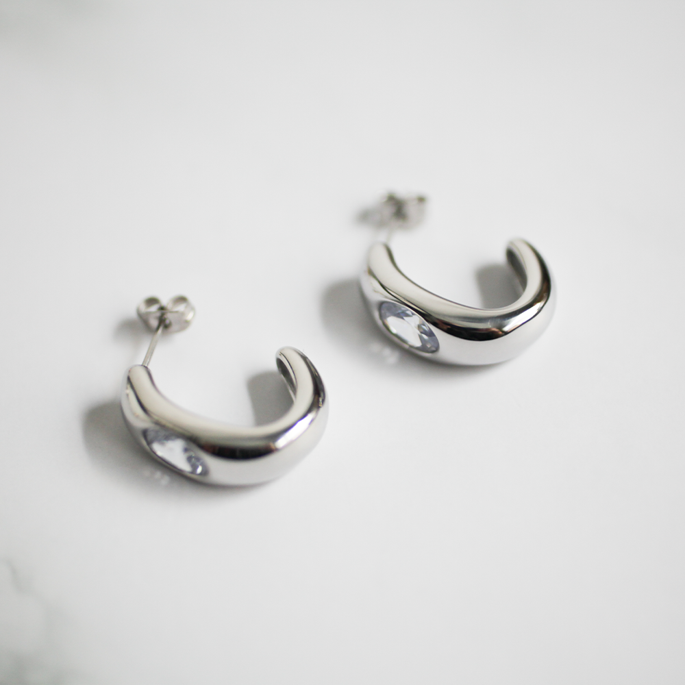 Glossy dome pierce 166 Silver