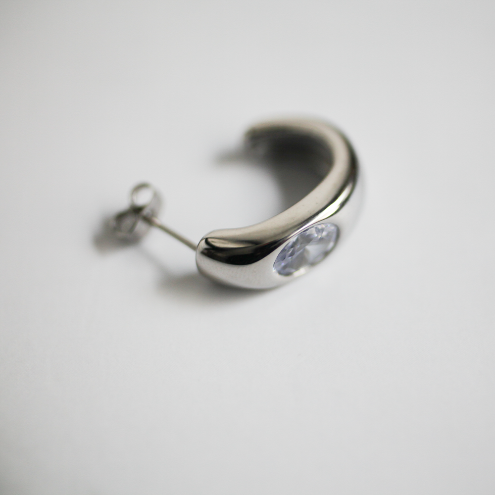 Glossy dome pierce 166 Silver