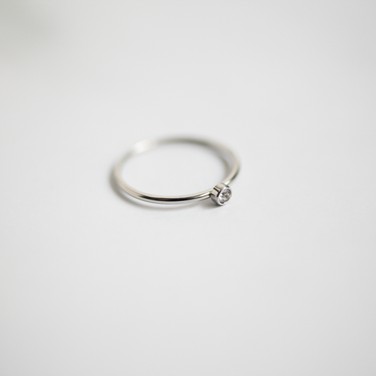 Solitaire stone ring 130 Silver