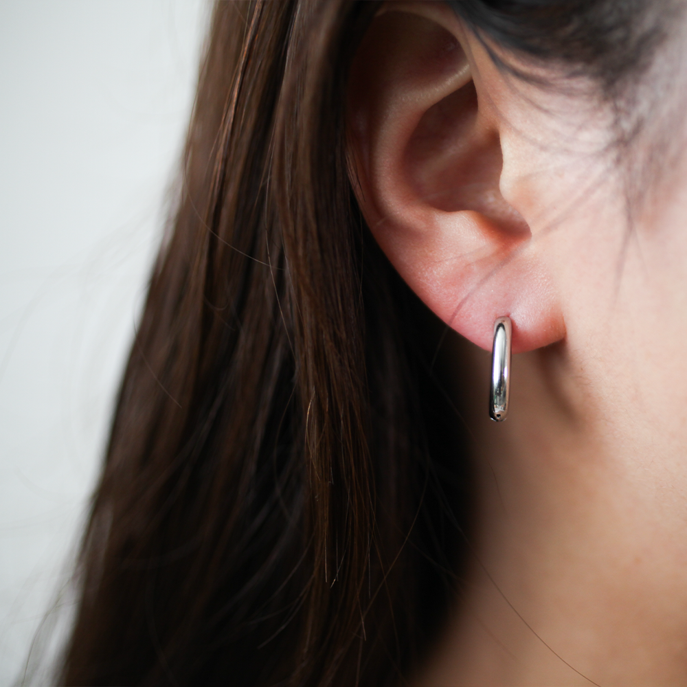 Spring oval pierce 127 Silver