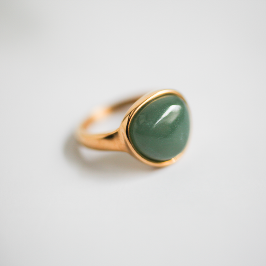 Moss tone resin ring 149 Gold