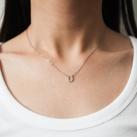 Hammered U-shape necklace 150 Silver