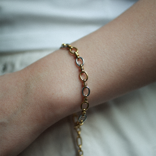 Interlace chain bracelet 188 GoldSilver