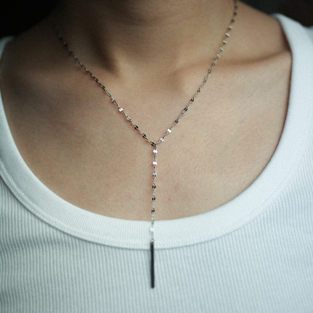Linear drop necklace 121 Silver