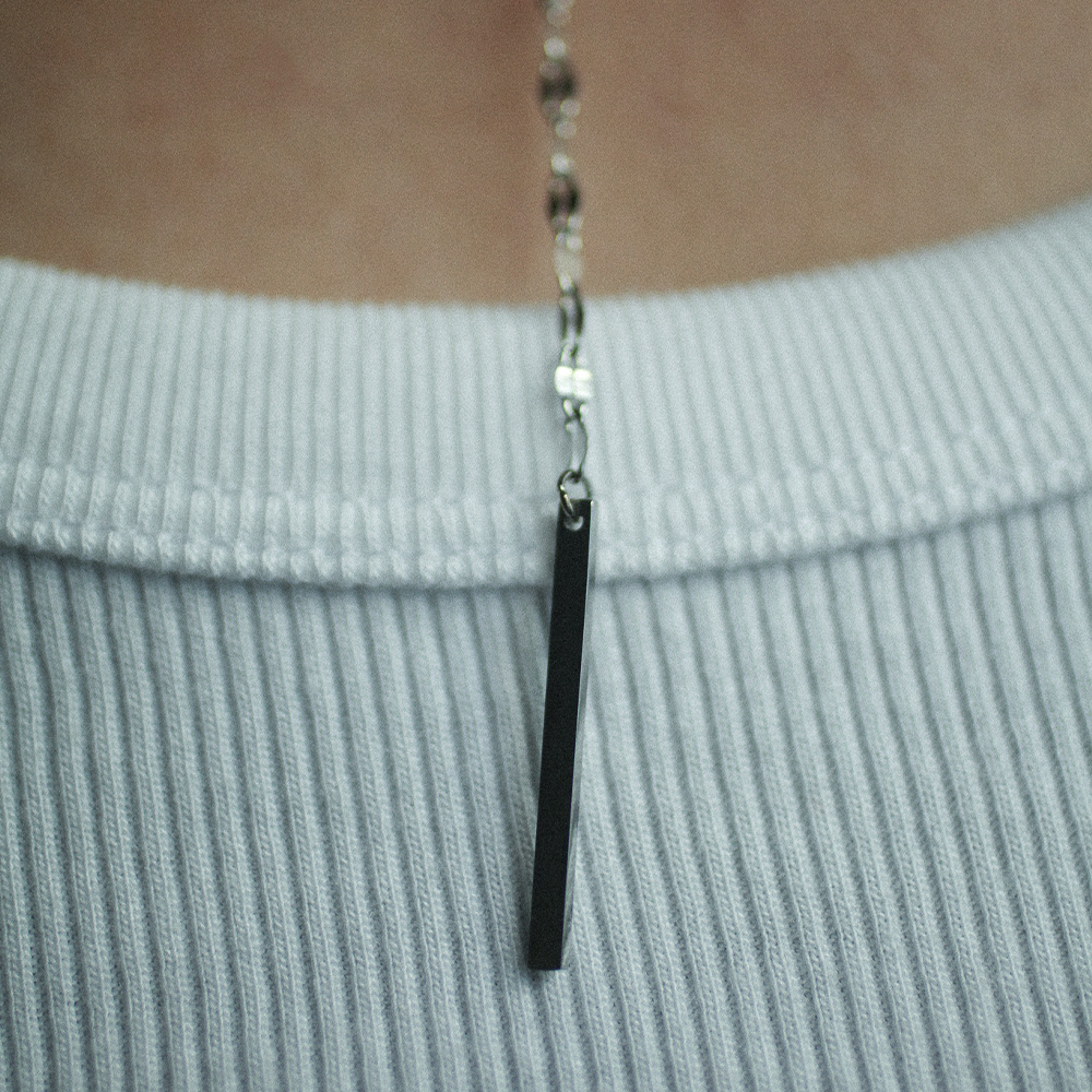 Linear drop necklace 121 Silver