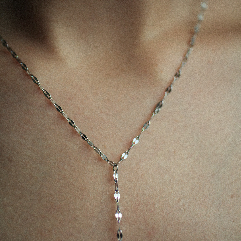 Linear drop necklace 121 Silver