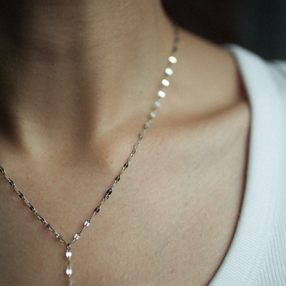 Linear drop necklace 121 Silver