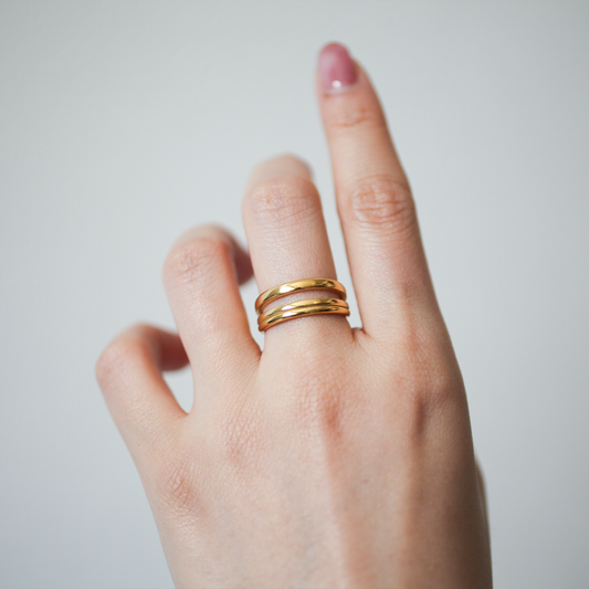 Layered gap ring 063 Gold
