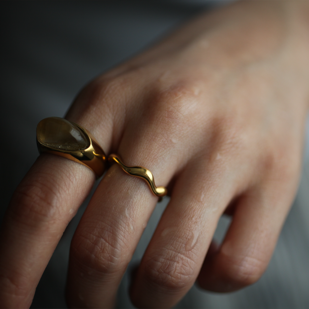 Wavy ring 017 Gold 【11月中旬再入荷予定】