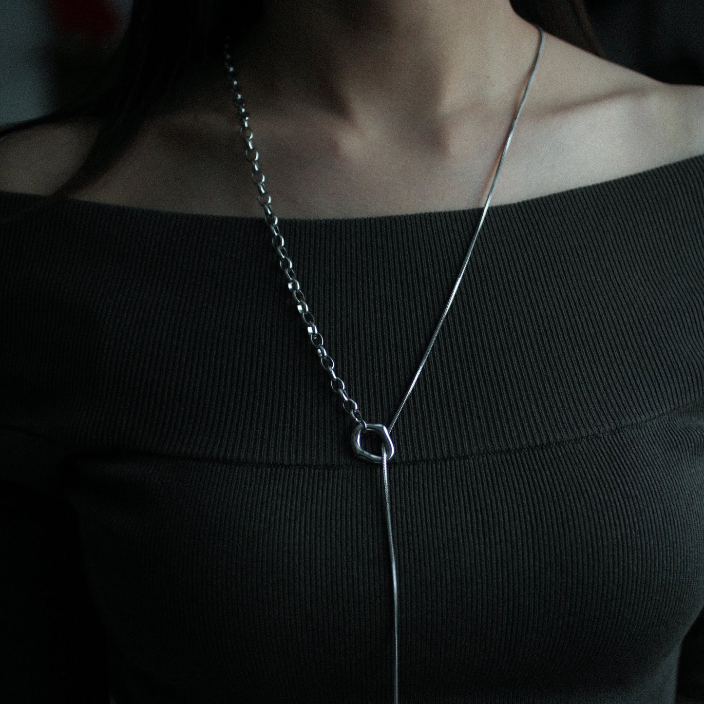 Regal drop necklace 190 Silver