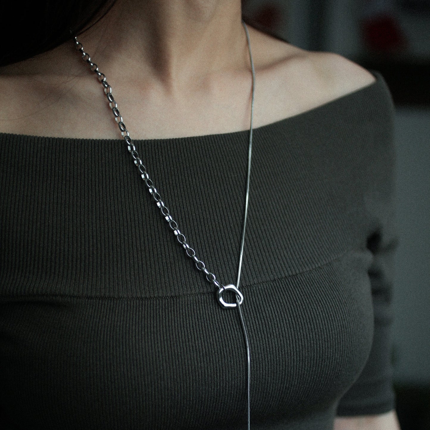 Regal drop necklace 190 Silver