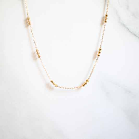 Fine bead necklace 117 Gold