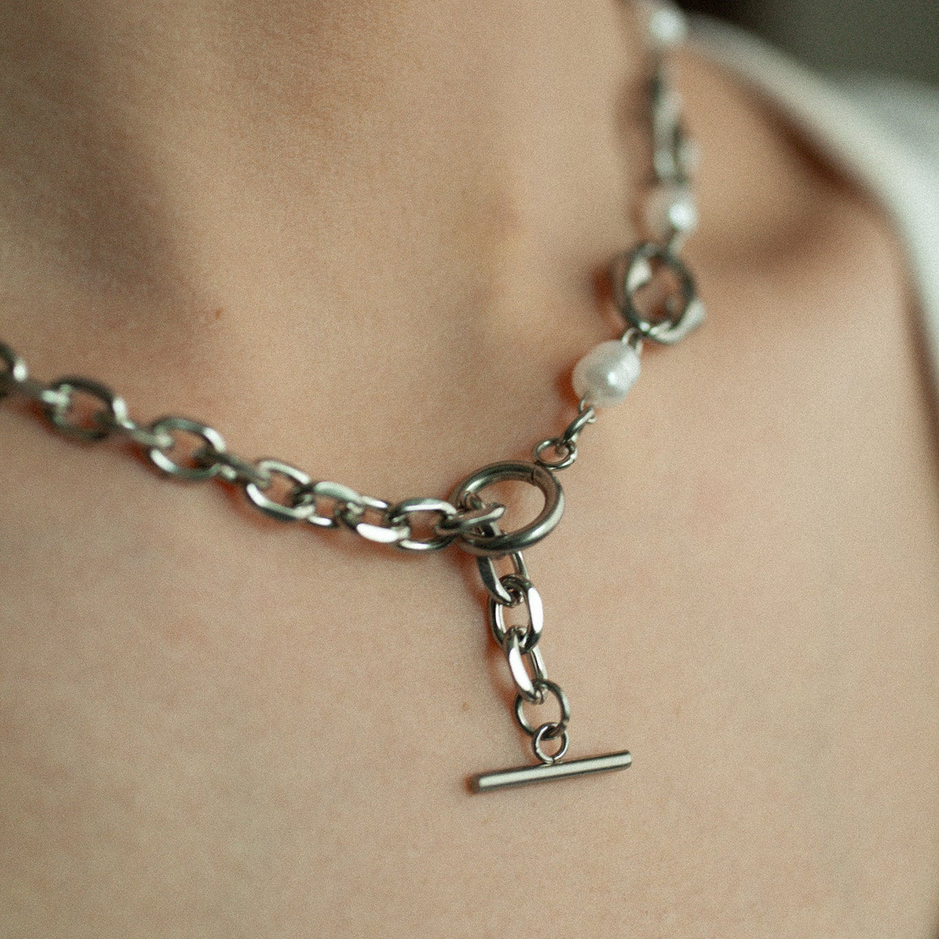 Lustre pearl necklace 191 Sliver