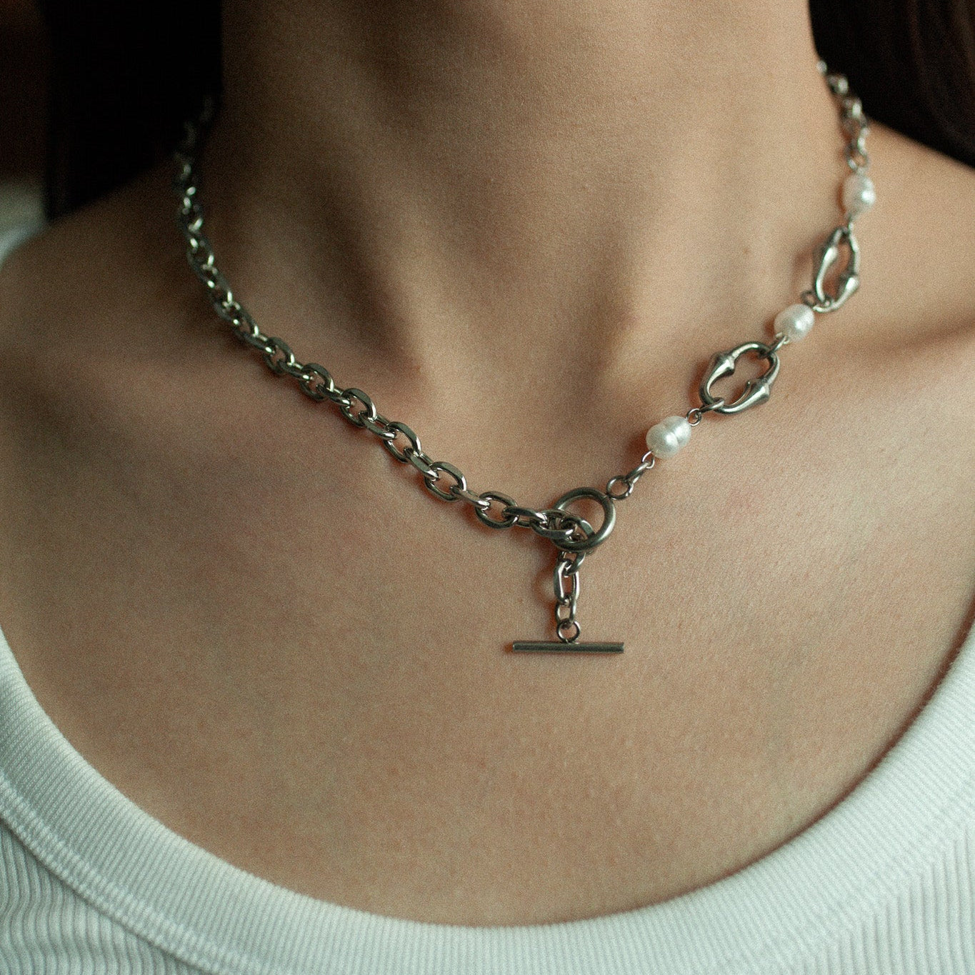 Lustre pearl necklace 191 Sliver