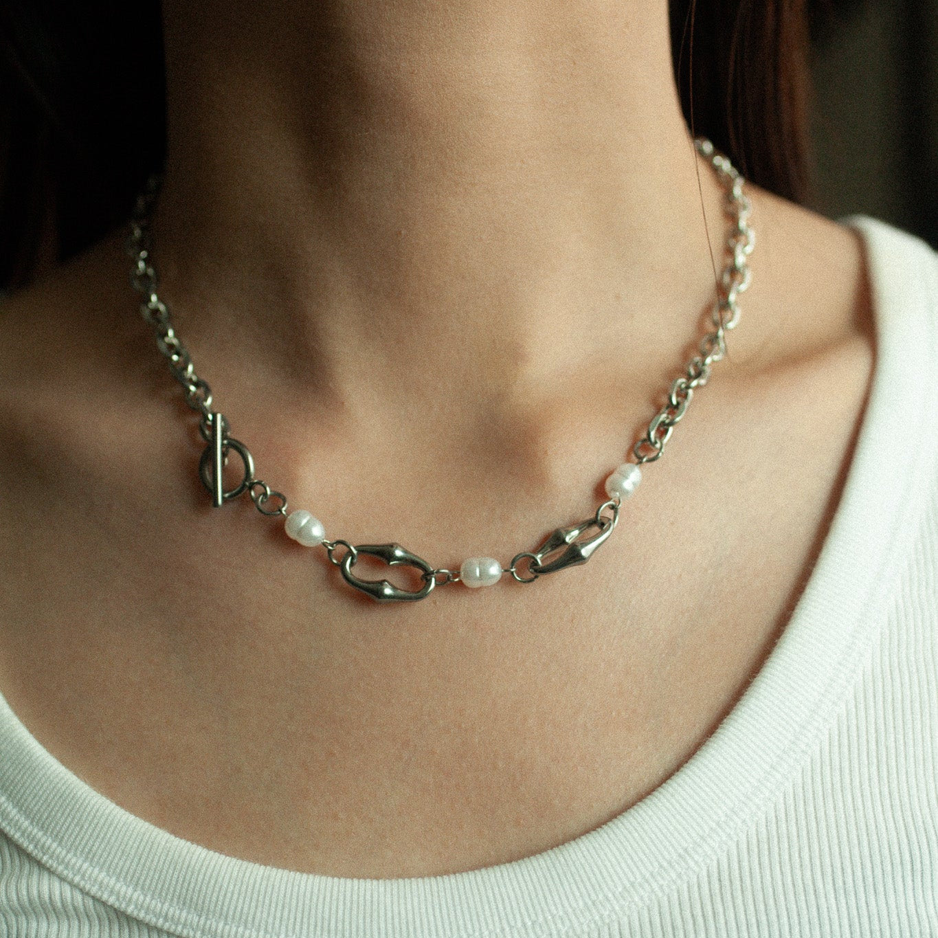 Lustre pearl necklace 191 Sliver