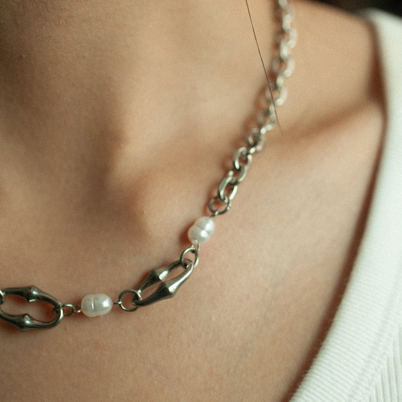 Lustre pearl necklace 191 Sliver