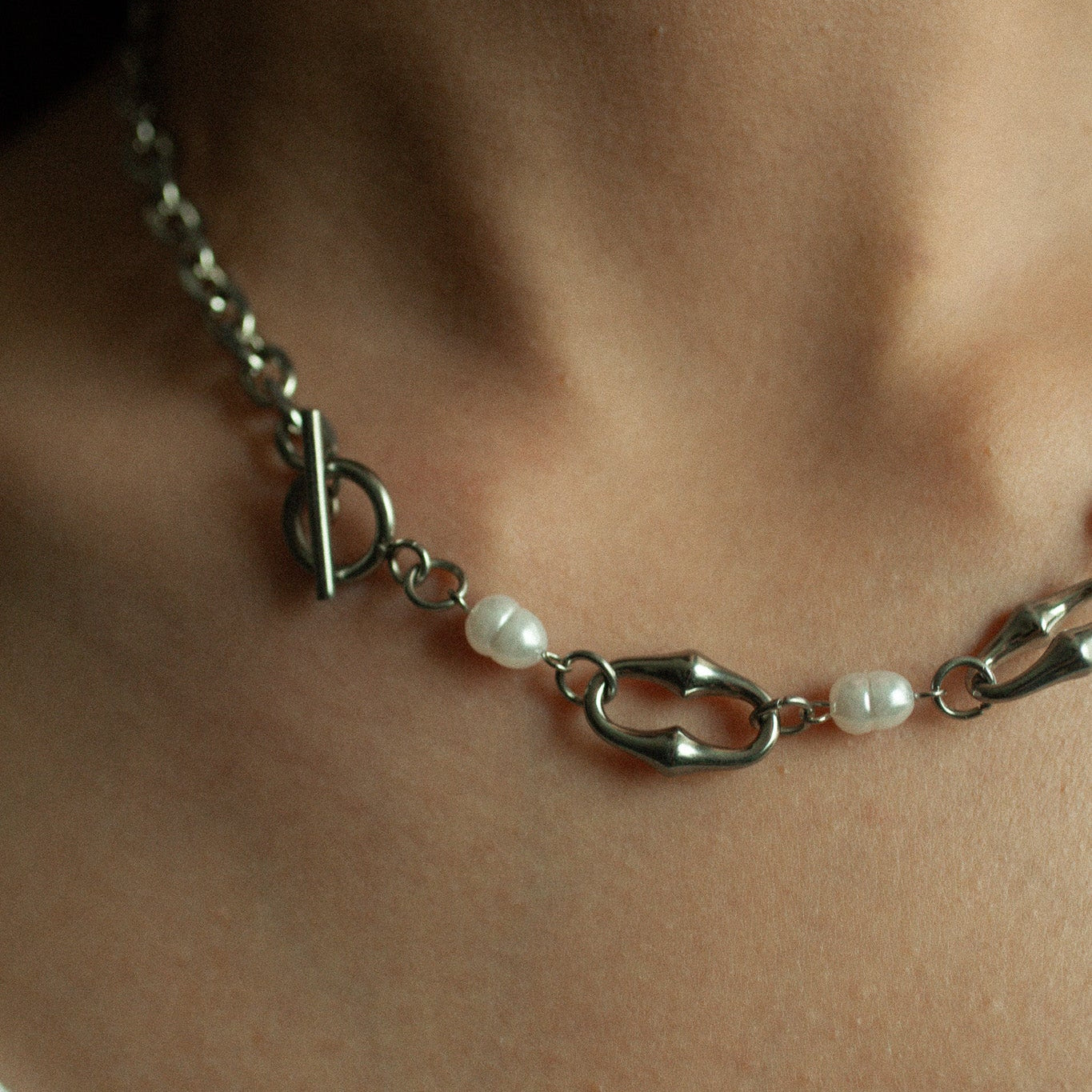 Lustre pearl necklace 191 Sliver
