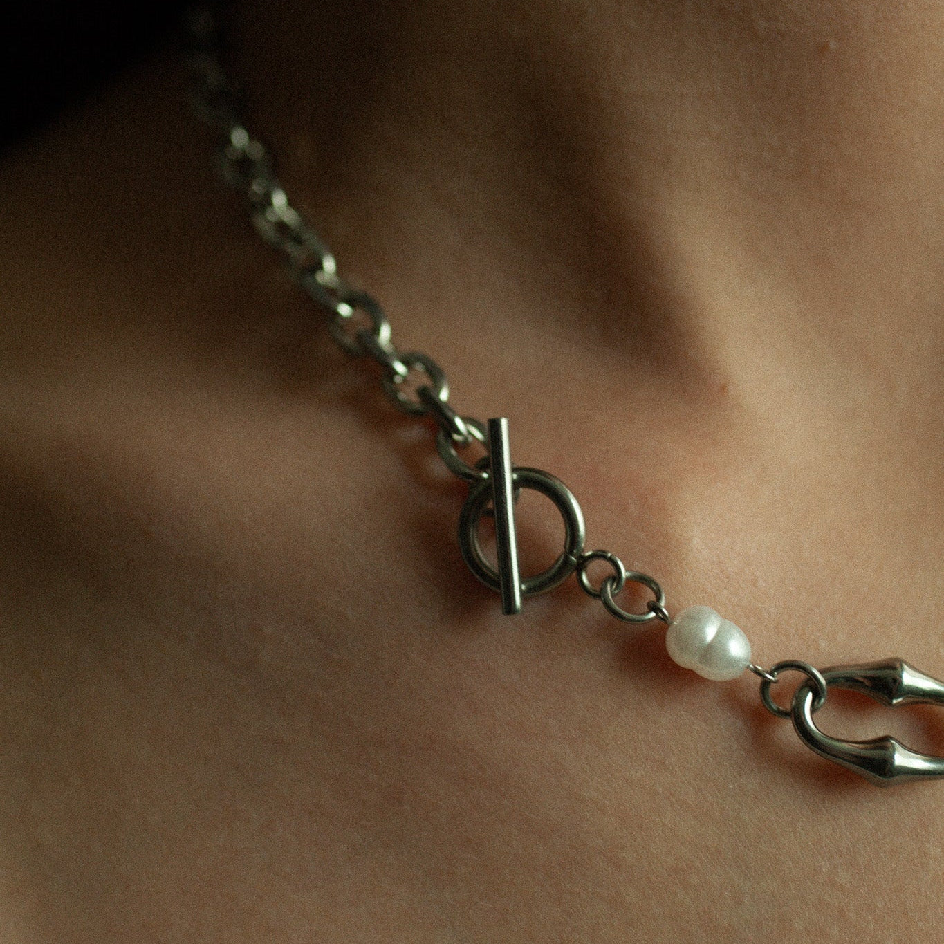 Lustre pearl necklace 191 Sliver