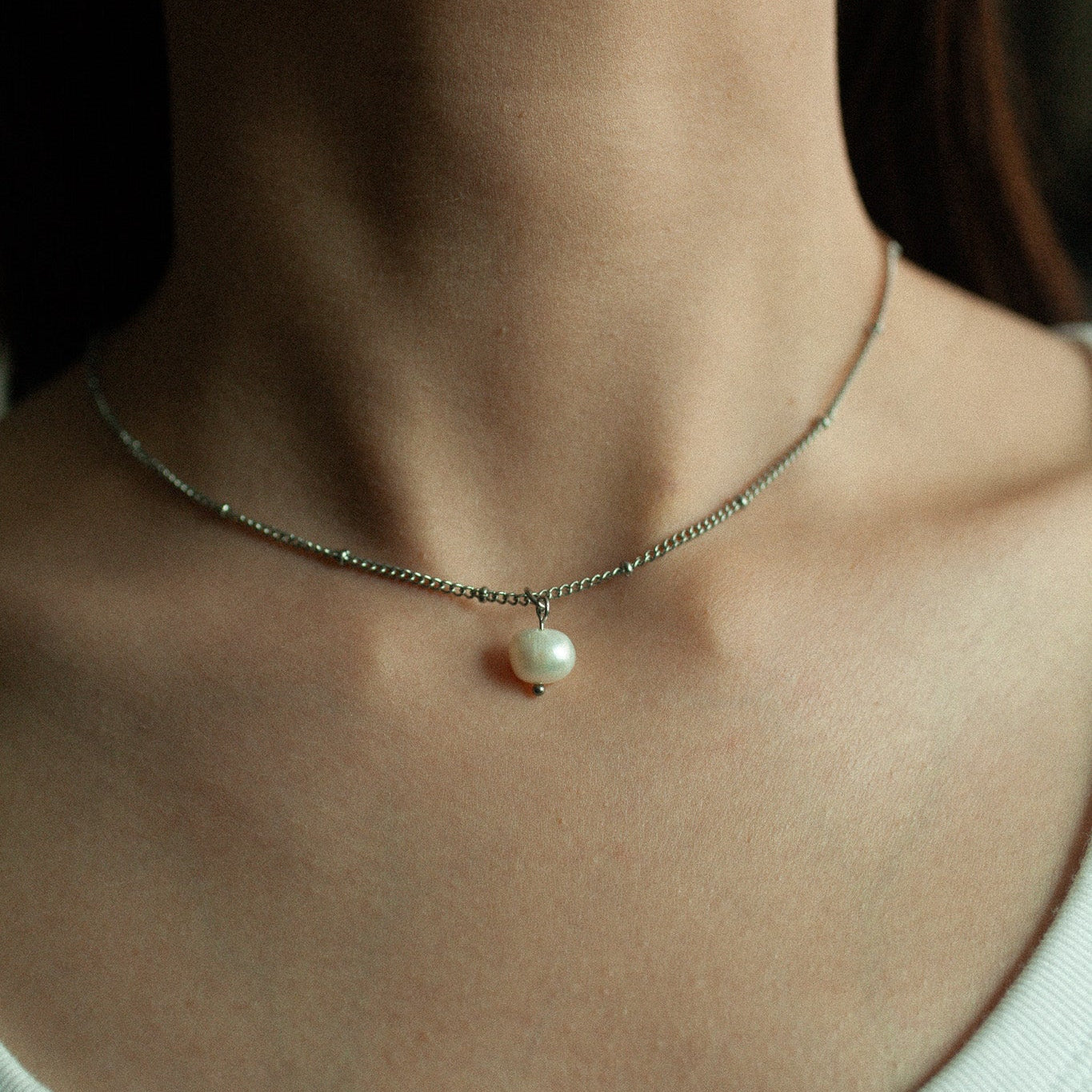 Dew pearl necklace 193 Silver