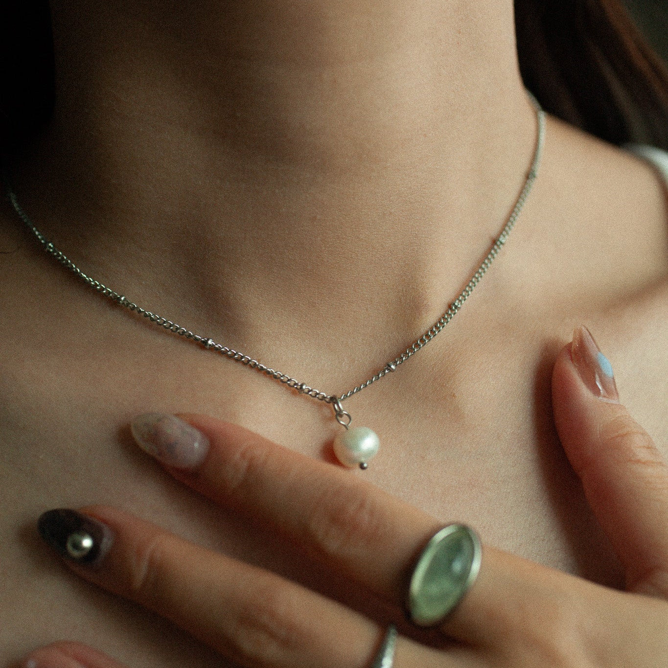 Dew pearl necklace 193 Silver