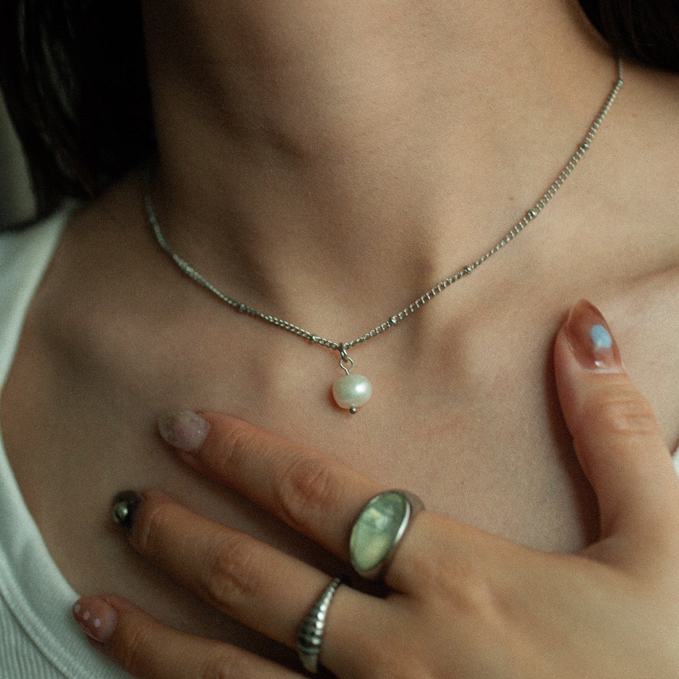 Dew pearl necklace 193 Silver