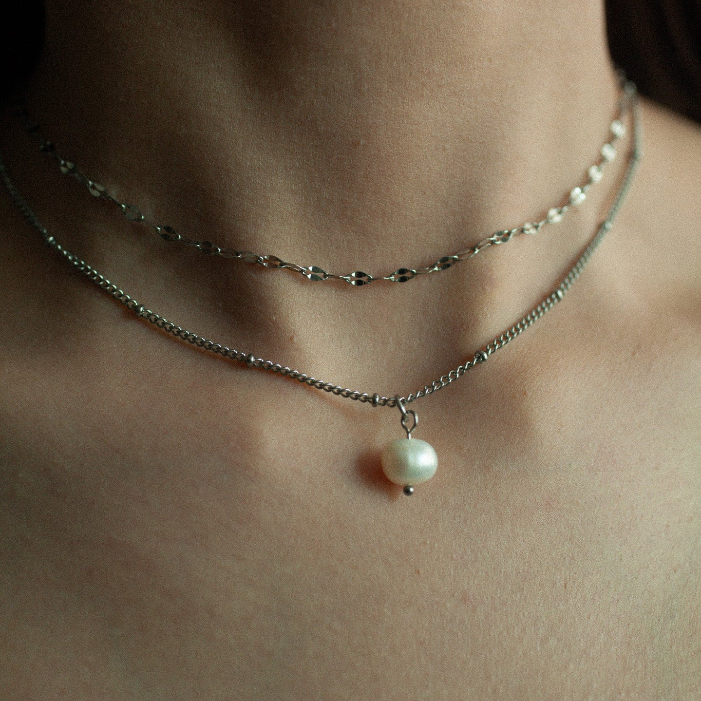 Dew pearl necklace 193 Silver