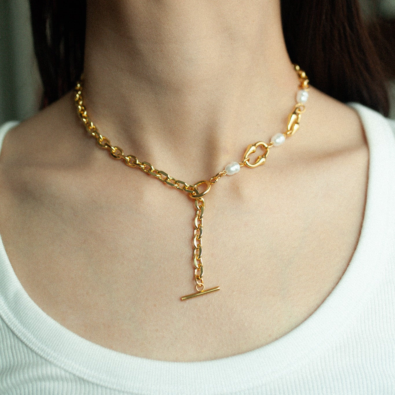 Lustre pearl necklace 191 Gold