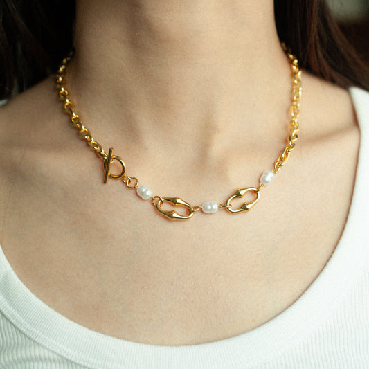 Lustre pearl necklace 191 Gold