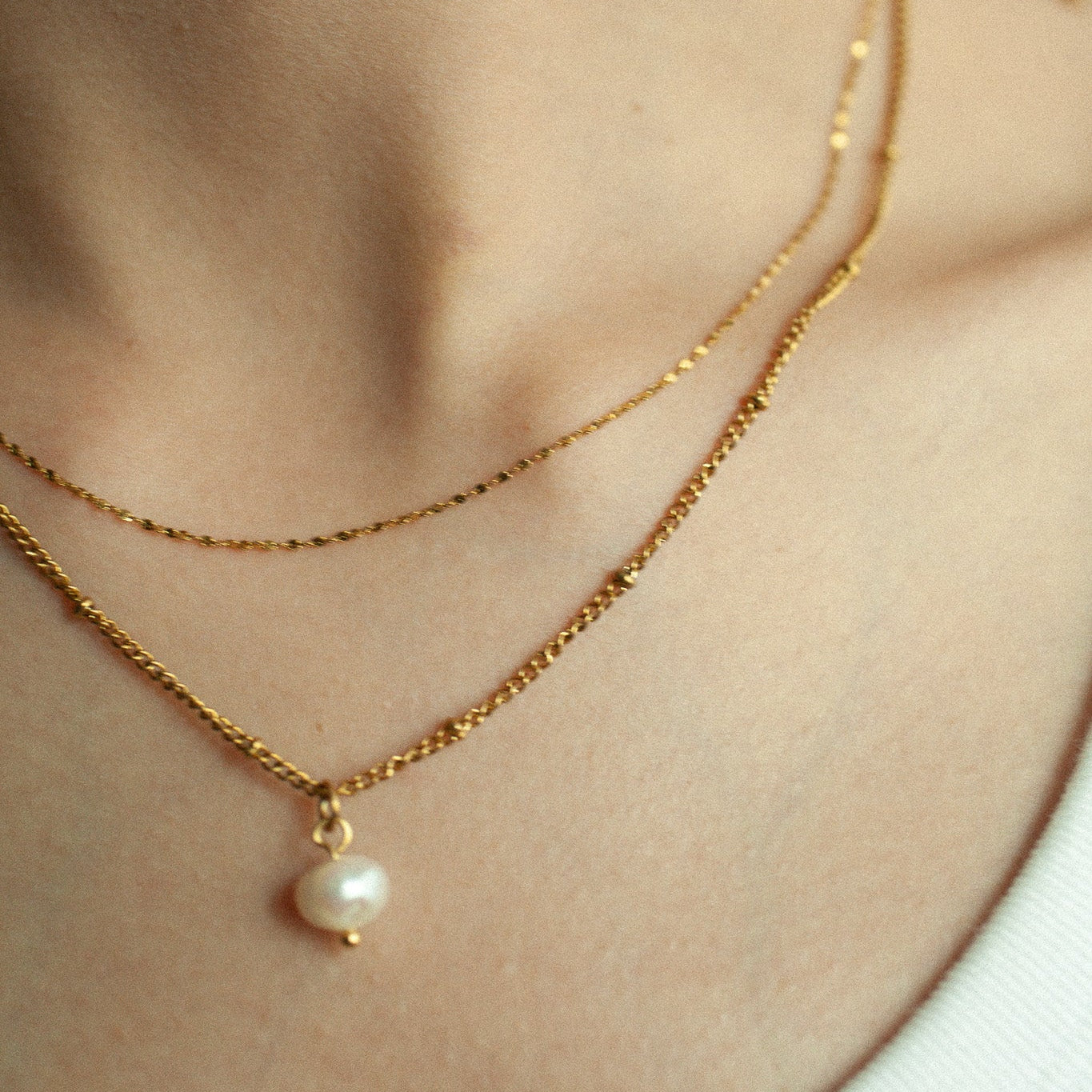 Dew pearl necklace 193 Gold