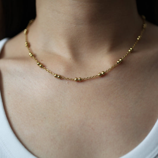 Mini bead necklace 116 Gold