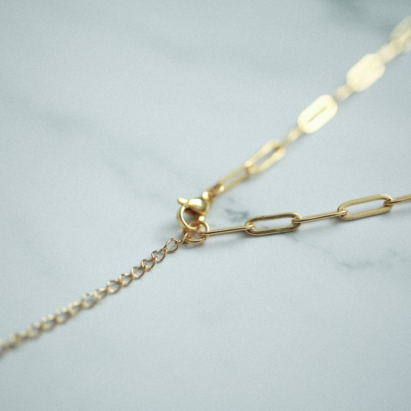 Organic pearl link necklace 192 Gold