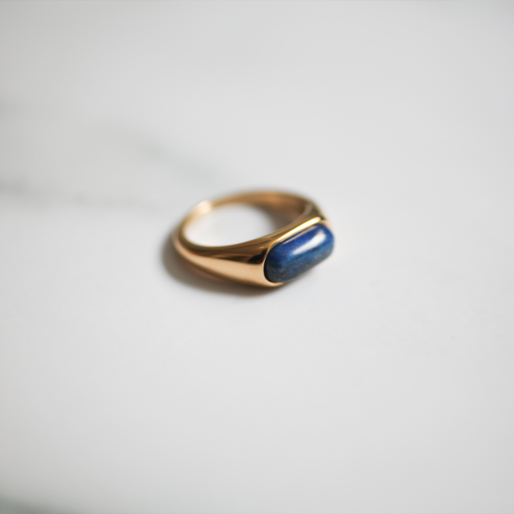 Lapis resin ring 293 Gold