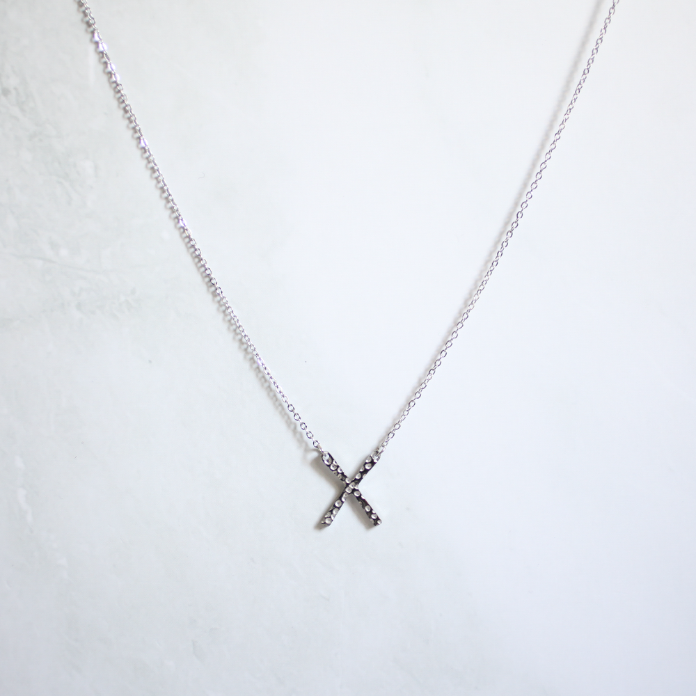 Rough edge necklace 053 Silver