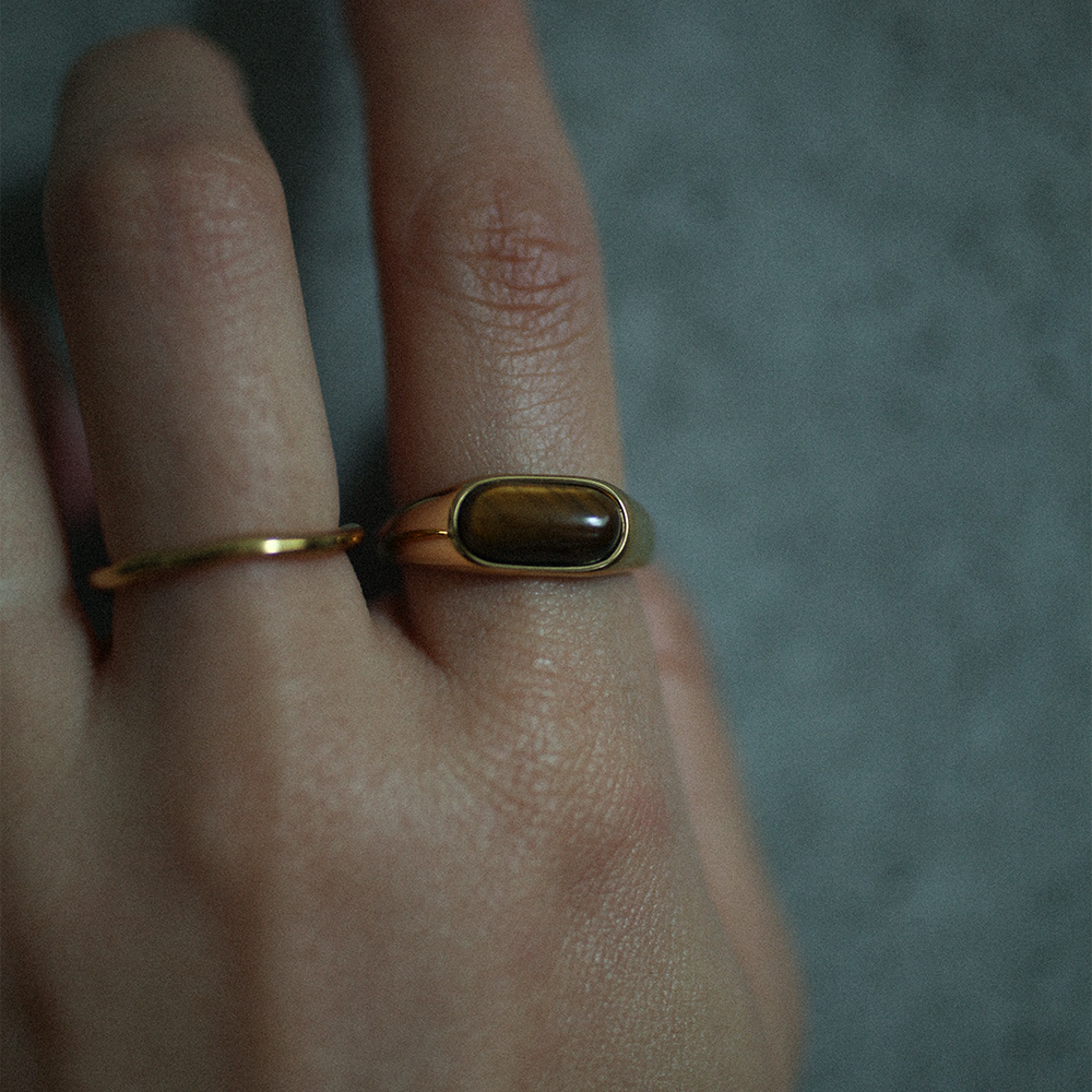Tiger eye resin ring 292 Gold