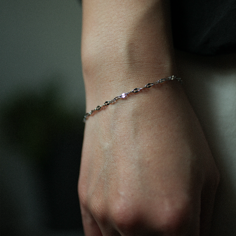 Facet chain bracelet 123 Silver