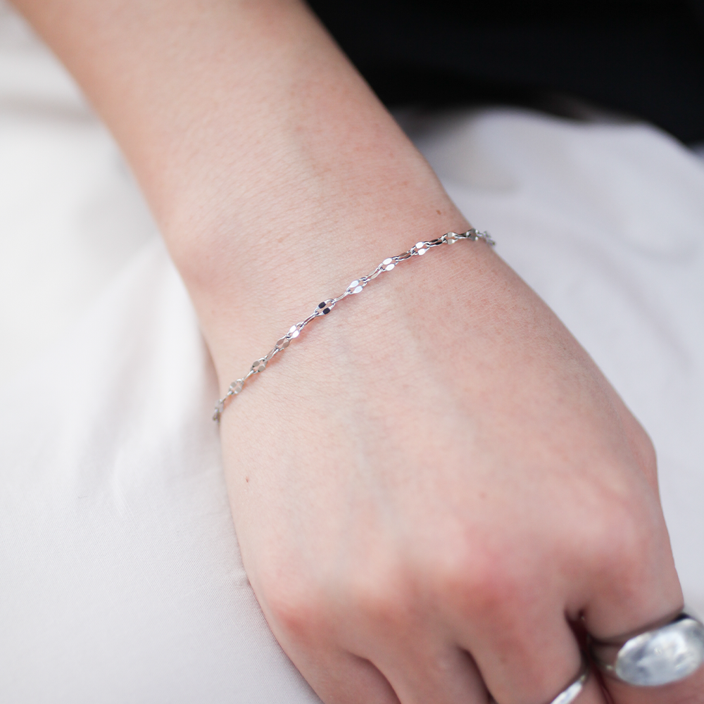 Facet chain bracelet 123 Silver