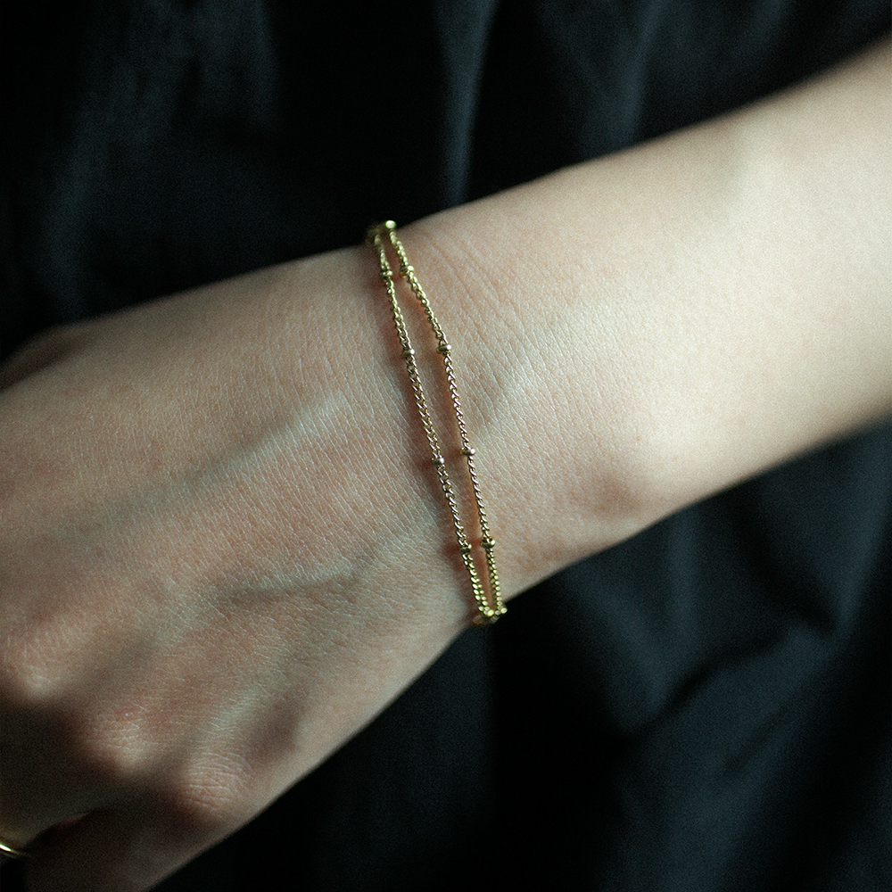 Cluster chain bracelet 108 Gold