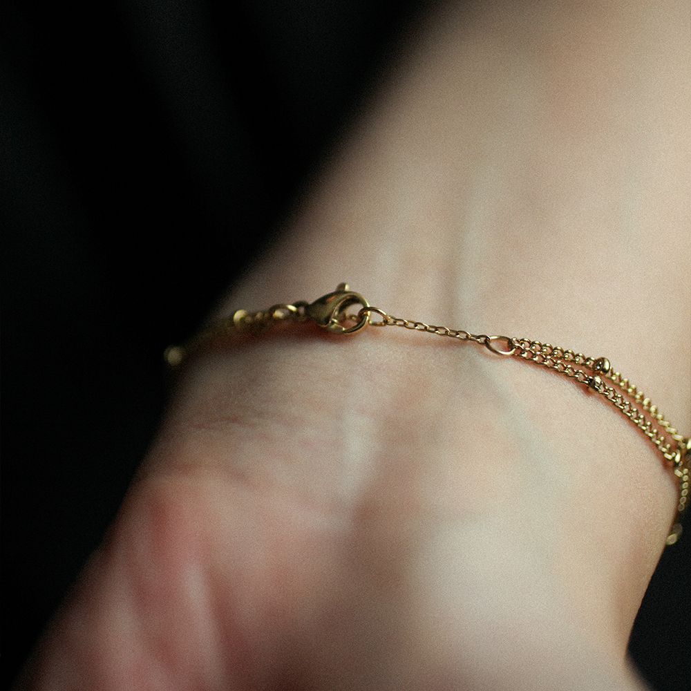 Cluster chain bracelet 108 Gold