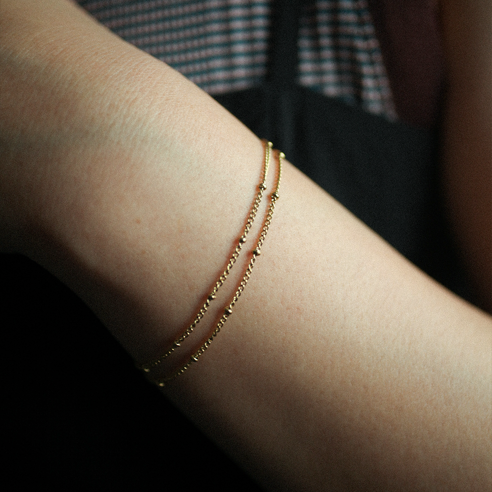 Cluster chain bracelet 108 Gold