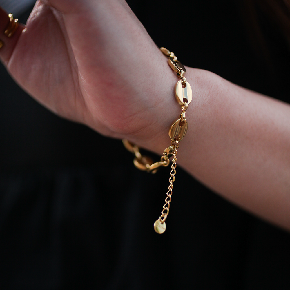 Disc plate bracelet 120 Gold
