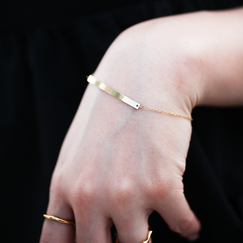 Plain bar bracelet 110 Gold