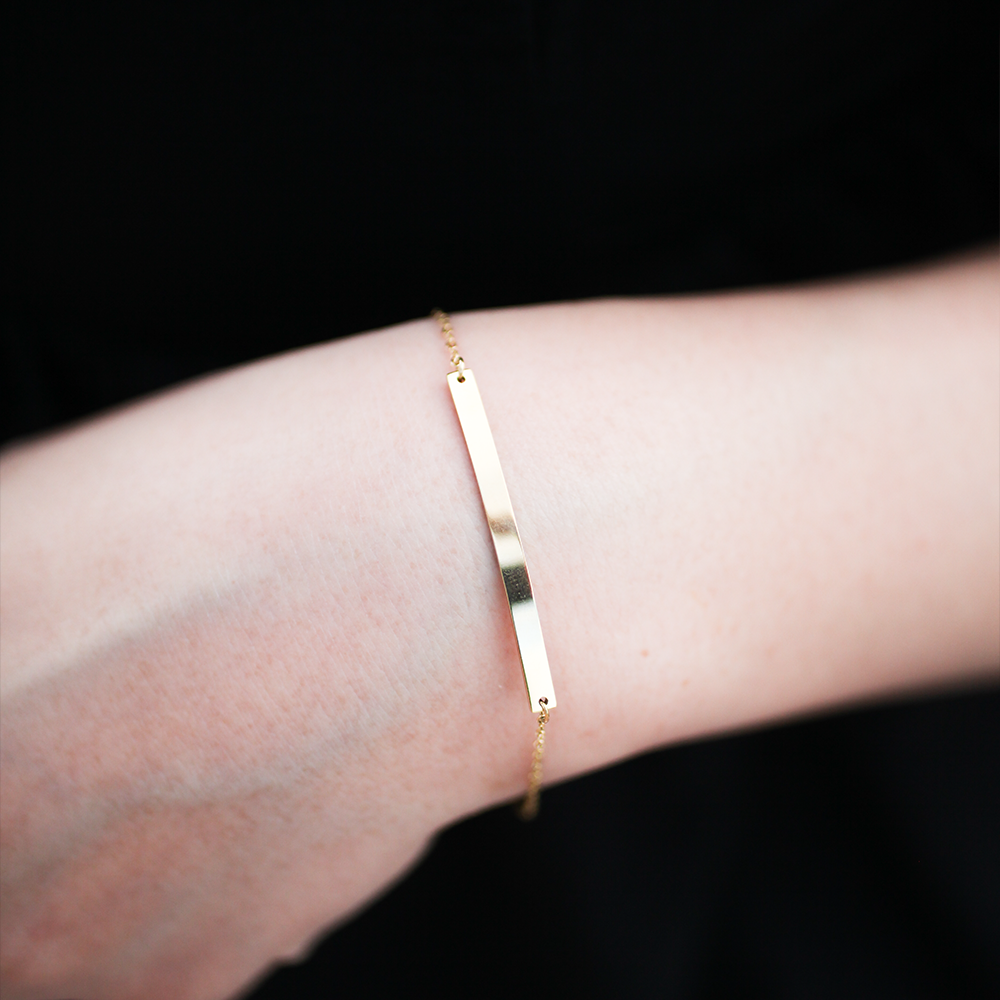 Plain bar bracelet 110 Gold